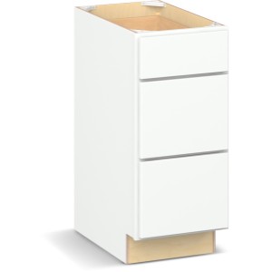 Reliabilt Parkstone II Reliabilt Parkstone II Brilliant White Base Cabinet, 15-in, 3 Drawers - 641567 | Lowe's Pro Supply